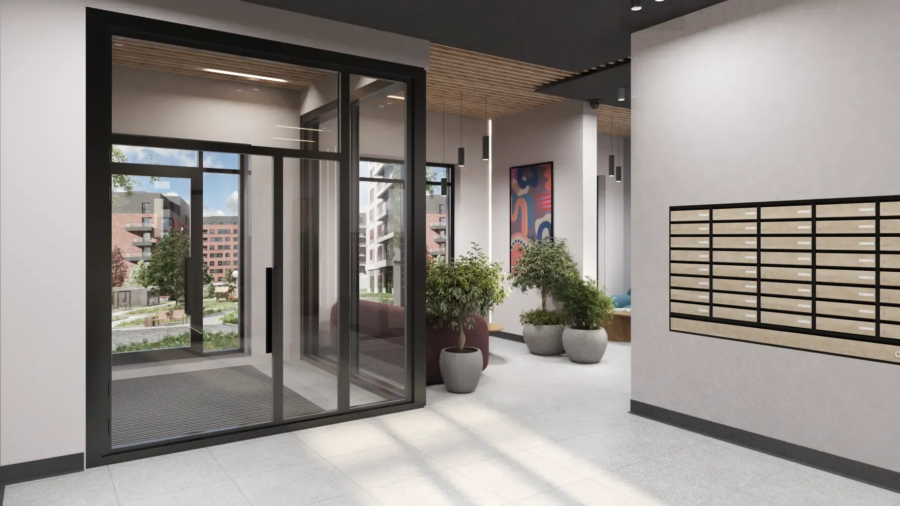 ЖК «Комарово-парк», 1 очередь, Дизайн интерьеров мест общего пользования